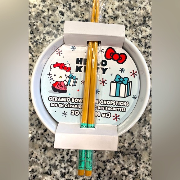 Hello Kitty Ceramic Bowl with Chopsticks - Picture 1 of 6